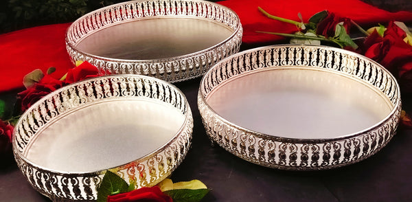 German Silver Pearl Tray With Legs — view 4