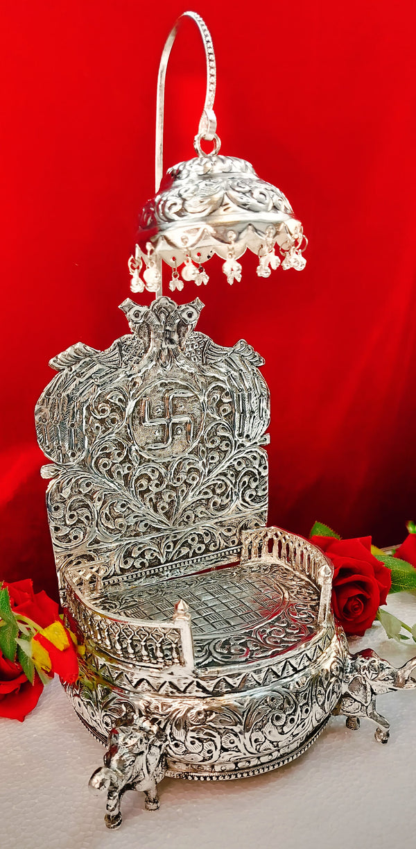 German Silver God's Sinhasan with Chatar — view 2