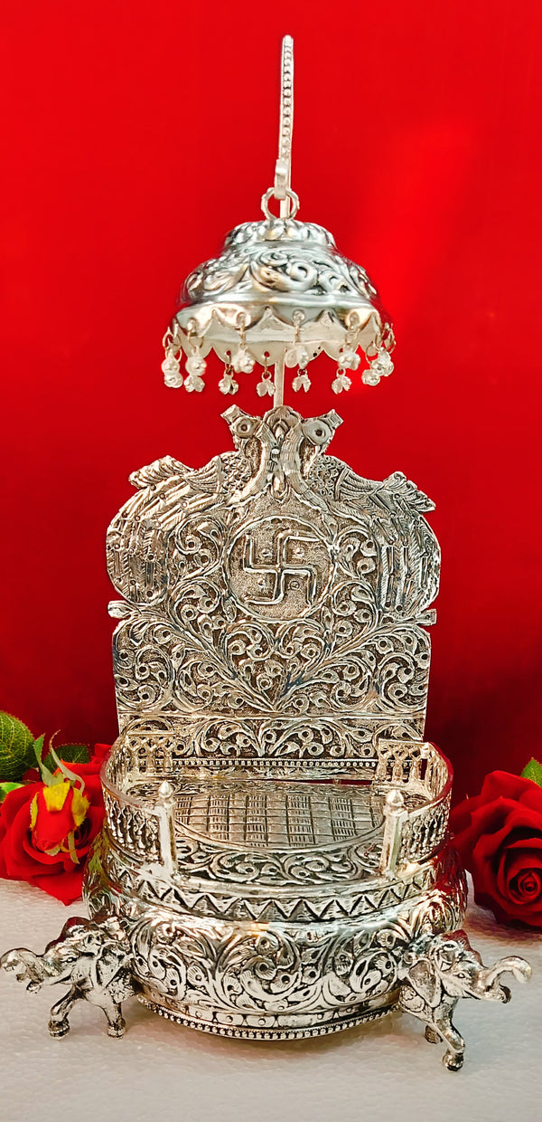 German Silver God's Sinhasan with Chatar — view 3