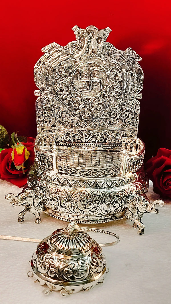 German Silver God's Sinhasan with Chatar — view 4