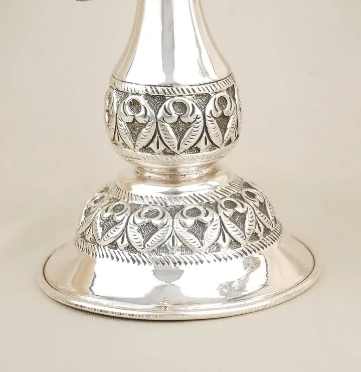 German Silver Peacock Pair Lamp — view 3