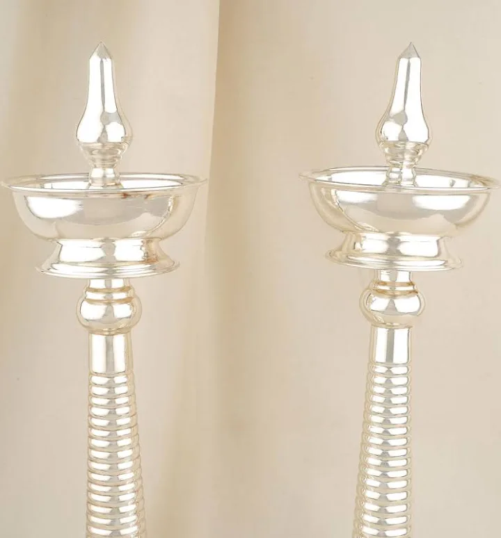 Plain German Silver Pair Lamp — view 2