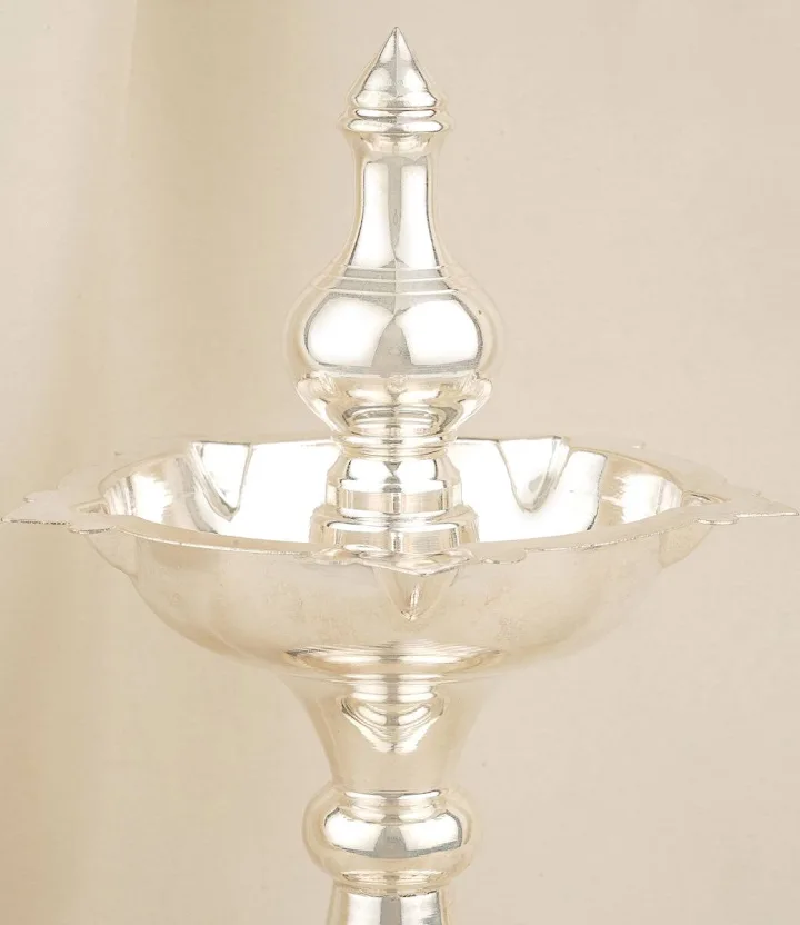 German Silver Malabar Mokku Pair Lamp — view 2