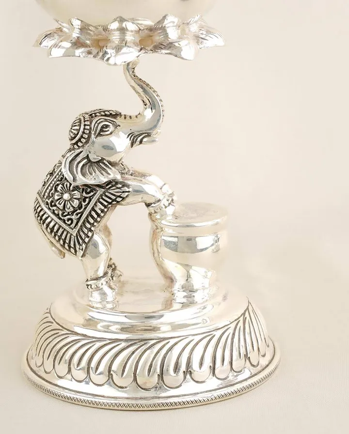 Elephant German Silver Pair Lamp — view 3