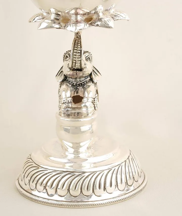 Elephant German Silver Pair Lamp — view 4