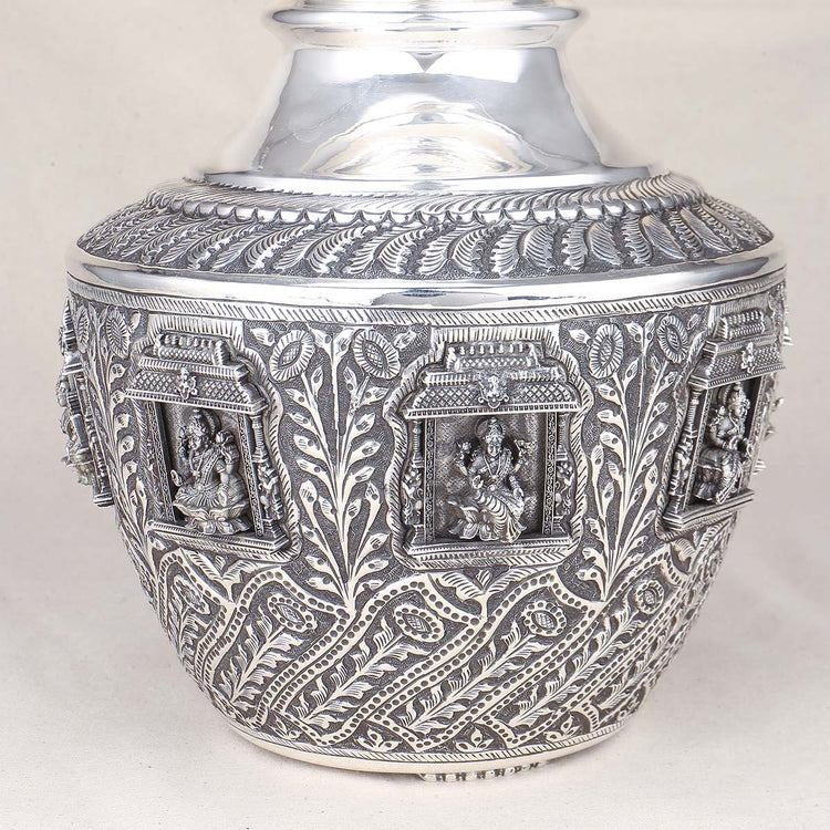 Astalakshmi Antique German Silver Kudam — view 3