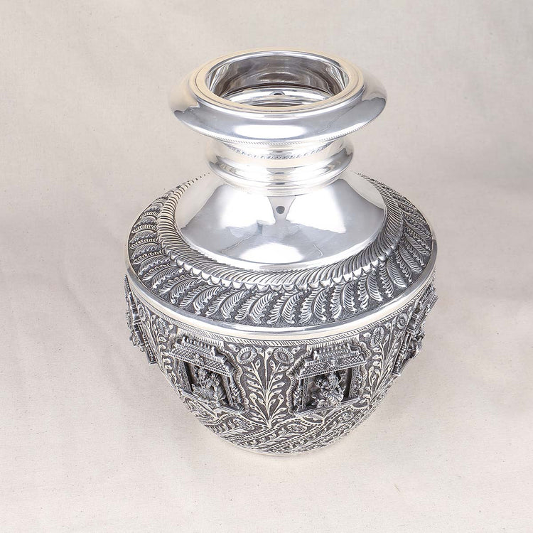 Astalakshmi Antique German Silver Kudam — view 2