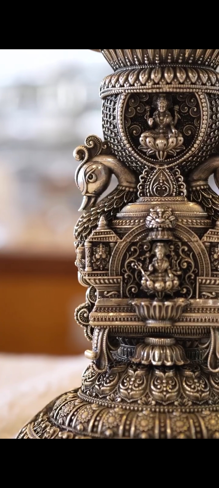 Premium German Silver Ganesha Mandap Set with Pair Deepams — view 8