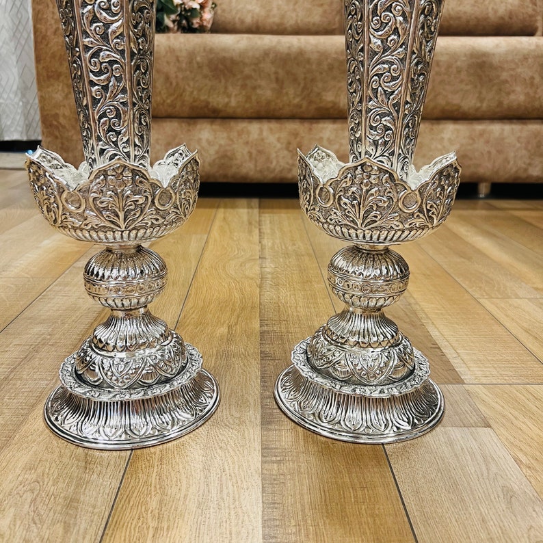 German silver flower vases — view 3