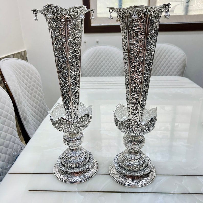 German silver flower vases — view 2