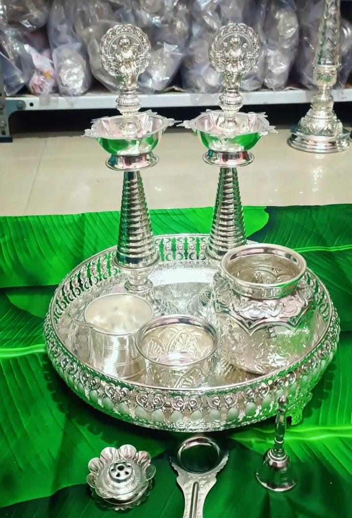 German Silver Pooja Thali set 